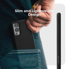 Moozy Minimalist Kerge Silikoonist Ümbris OnePlus Nord 2 5G, Must – Matt Õhuke Pehme TPU Ümbris hind ja info | Telefoni kaaned, ümbrised | kaup24.ee
