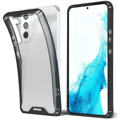 Противоударный чехол Moozy Xframe для Samsung Galaxy S22 5G – Двухцветный прозрачный гибридный чехол с черным амортизирующим ободком из ТПУ цена и информация | Чехлы для телефонов | kaup24.ee