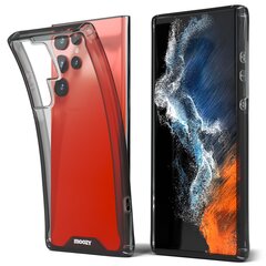 Противоударный чехол Moozy Xframe для Samsung Galaxy S22 Ultra 5G – Двухцветный прозрачный гибридный чехол с черным амортизирующим ободком из ТПУ цена и информация | Чехлы для телефонов | kaup24.ee