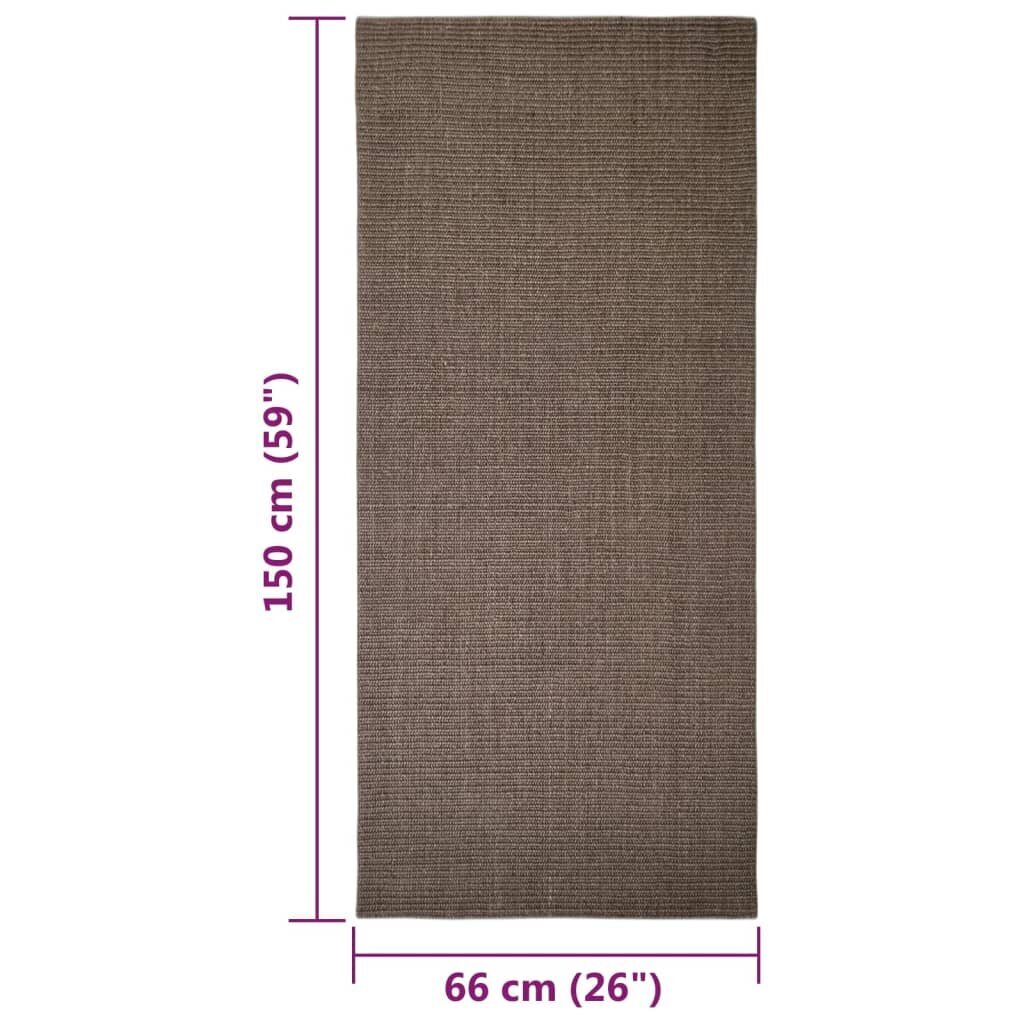 vidaXL vaip naturaalne sisal 66x350 cm, pruun hind ja info | Vaibad | kaup24.ee