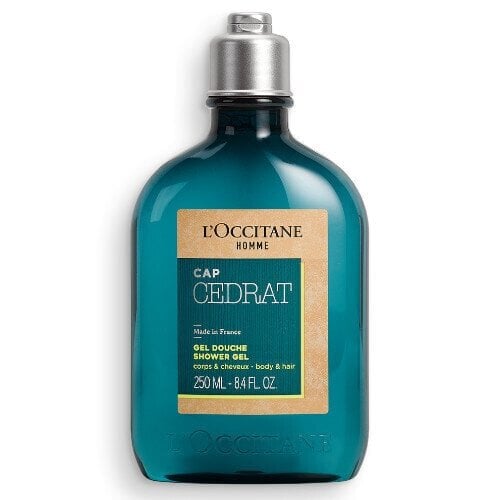 Meeste dušigeel L´occitane For Men Cap Cedrat Shower Gel - A refreshing shower gel for body and hair, 250 ml цена и информация | Dušigeelid, õlid | kaup24.ee