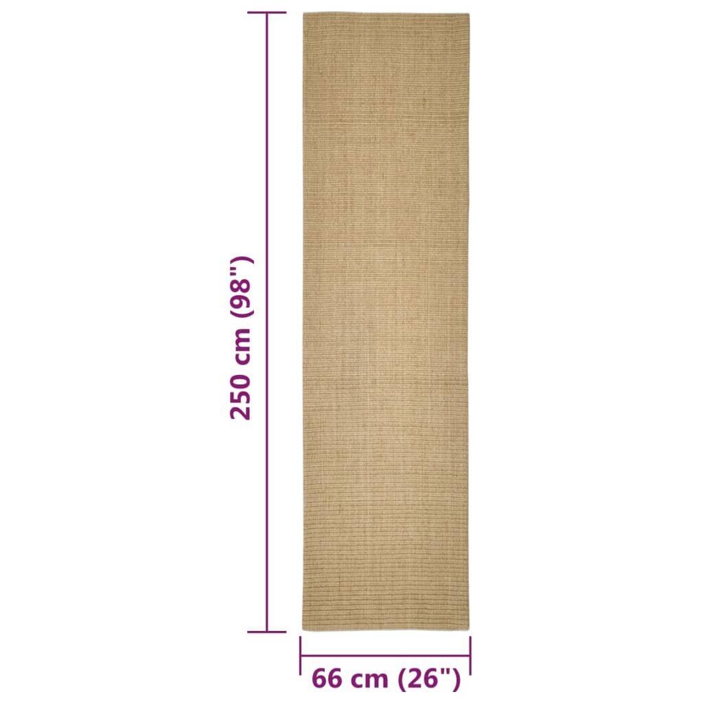 vidaXL vaip naturaalne sisal 66x250 cm цена и информация | Vaibad | kaup24.ee