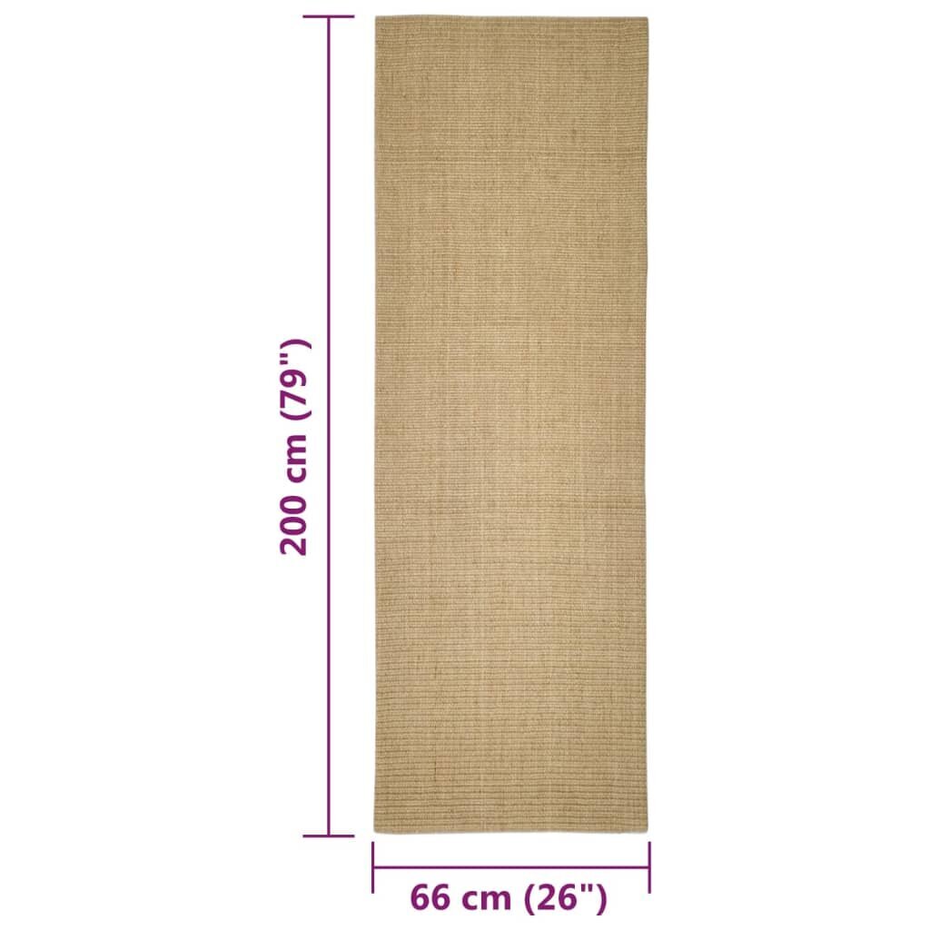 vidaXL vaip naturaalne sisal 66x200 cm цена и информация | Vaibad | kaup24.ee