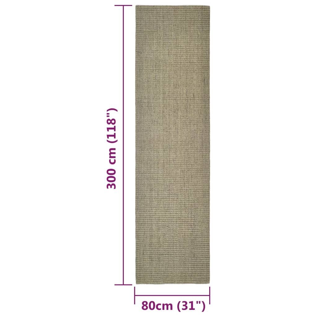 vidaXL vaip, naturaalne sisal, 80 x 300 cm, pruunikashall hind ja info | Vaibad | kaup24.ee