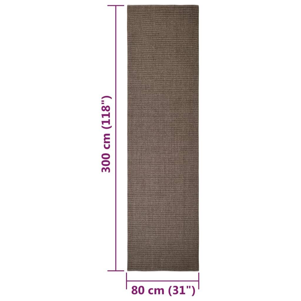 vidaXL vaip, naturaalne sisal, 80 x 300 cm, pruun hind ja info | Vaibad | kaup24.ee