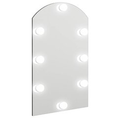 vidaXL peegel LED-tuledega 70x40 cm, klaas, kaarega hind ja info | Peeglid | kaup24.ee