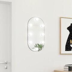 vidaXL peegel LED-tuledega 60x30 cm, klaas, ovaalne цена и информация | Зеркала | kaup24.ee