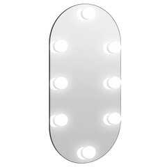 vidaXL peegel LED-tuledega 60x30 cm, klaas, ovaalne hind ja info | Peeglid | kaup24.ee