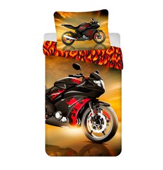 Детский двусторонний комплект постельного белья Motorbike Red, 140x200, 2 части цена и информация | Детское постельное бельё | kaup24.ee