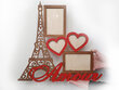 Puidust dekoratiivne pildiraam 4 fotole Eiffeli torni ja kirjaga "Amour" hind ja info | Pildiraamid | kaup24.ee