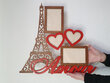 Puidust dekoratiivne pildiraam 4 fotole Eiffeli torni ja kirjaga "Amour" hind ja info | Pildiraamid | kaup24.ee