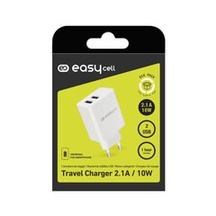 Travel Charger 2 USB 2mAh By Easycell White hind ja info | Mobiiltelefonide laadijad | kaup24.ee