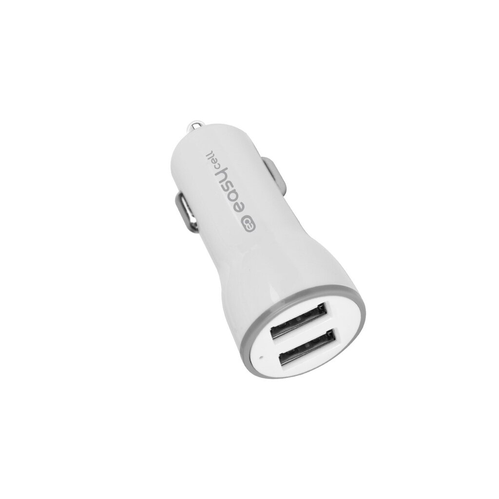 Car Charger 2 USB 2mAh By Easycell White hind ja info | Mobiiltelefonide laadijad | kaup24.ee