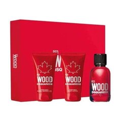 Naiste komplekt Dsquared2 Red Wood Gift set EDT 50 ml, shower gel 50 ml and body lotion 50 ml hind ja info | Naiste parfüümid | kaup24.ee