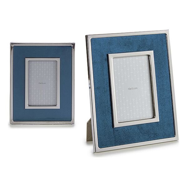 Pildiraam photo frame 15 x 10 cm, suede/aluminium, navy blue hind ja info | Pildiraamid | kaup24.ee