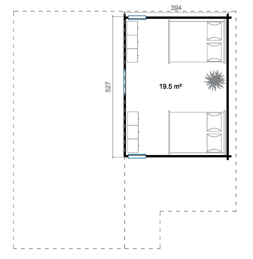 Suvemaja Kange 46,6m² + magamiskorrus 19,5m², 70mm freespalgist hind ja info | Kuurid ja aiamajad | kaup24.ee