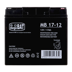 MPL megaBAT MB 17-12 UPS battery Lead-acid accumulator VRLA AGM Maintenance-free 12 V 17 Ah Black hind ja info | Akud | kaup24.ee