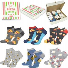 Soxo meeste sokkide komplekt pitsakarbi sees kingituse eest, 6 paari, 40-45 hind ja info | Lõbusad sokid | kaup24.ee