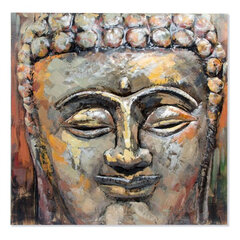 Maal DKD Home Decor Buda Puit Metall Idamaine Buddha (80 x 80 x 7 cm) hind ja info | Seinapildid | kaup24.ee