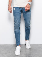 Meeste teksad Skinny Fit Ombre P1060, helesinine hind ja info | Meeste teksad | kaup24.ee