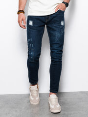 Мужские джинсы скинни Ombre P1060, темно-синий цена и информация | Мужские джинсы | kaup24.ee