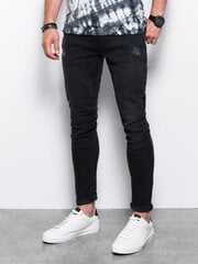 Meeste teksad Skinny Fit Ombre P1060, must цена и информация | Мужские джинсы | kaup24.ee