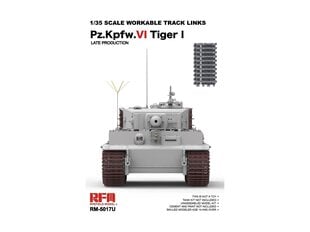 Rye Field Model, Tiger I Late Production Up-grade Ver. Workable Track Links, 1/35, 5017U цена и информация | Принадлежности для рисования, лепки | kaup24.ee