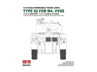 Rye Field Model - Workable Type 62 Tracks for M4 VVSS, 1/35, 5044 hind ja info | Kunstitarbed, voolimise tarvikud | kaup24.ee