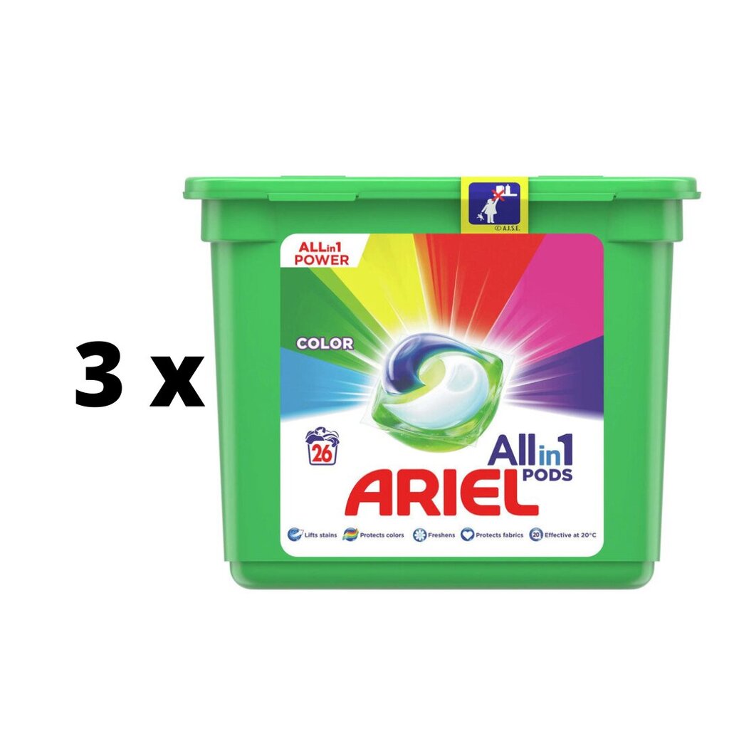 Pesukapslid Ariel Color, 26 tk. x 3 tk. pakett hind ja info | Pesuvahendid | kaup24.ee