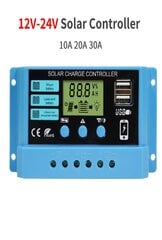 PWM päikeseenergia laadimise kontroller 10A цена и информация | Зарядные устройства Power bank | kaup24.ee
