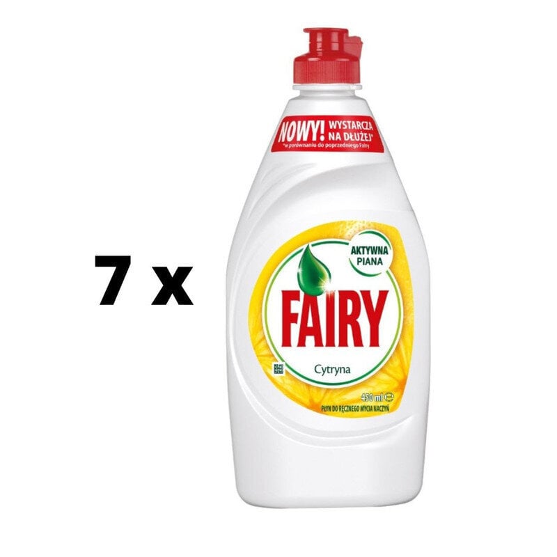 Nõudepesuvahend Fairy Lemon, 450 ml x 7 tk. pakett цена и информация | Nõudepesuvahendid | kaup24.ee