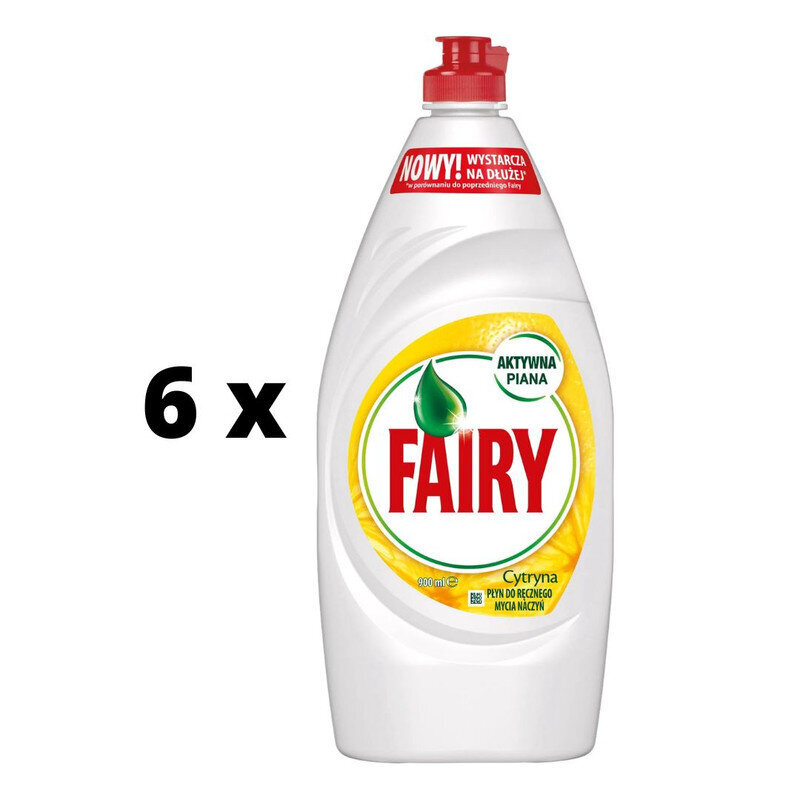 Nõudepesuvahend Fairy Lemon, 900 ml x 6 tk. pakett цена и информация | Nõudepesuvahendid | kaup24.ee
