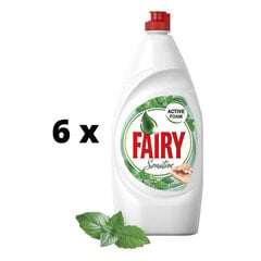 Nõudepesuvahend Fairy Sensitive Tea Tree & Mint, 900 ml x 6 tk. pakett hind ja info | Nõudepesuvahendid | kaup24.ee
