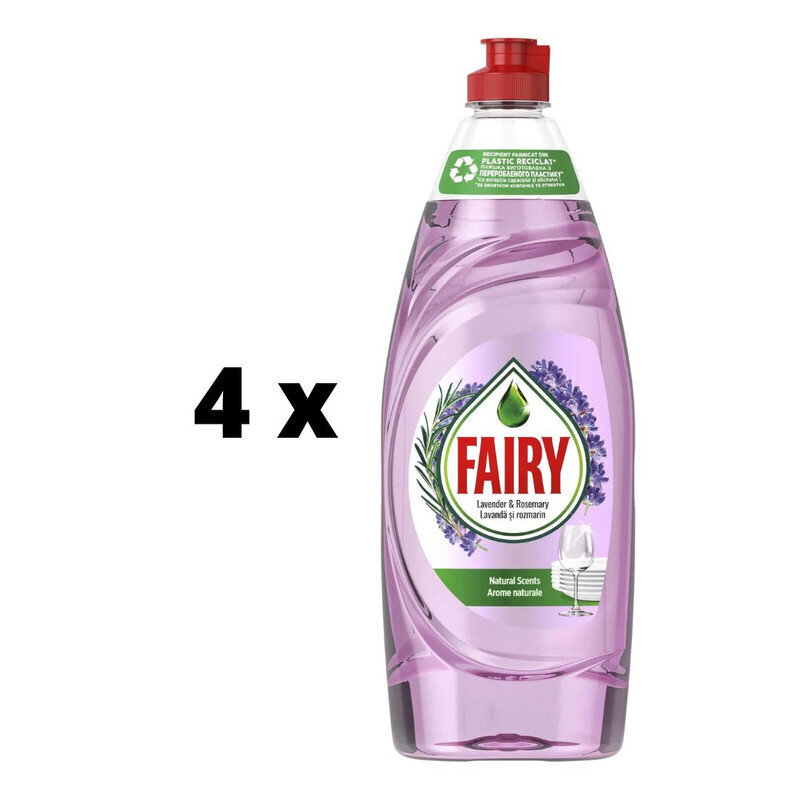 Nõudepesuvahend Fairy Lavender & Rosemary, 650 ml x 4 tk. pakett hind ja info | Nõudepesuvahendid | kaup24.ee