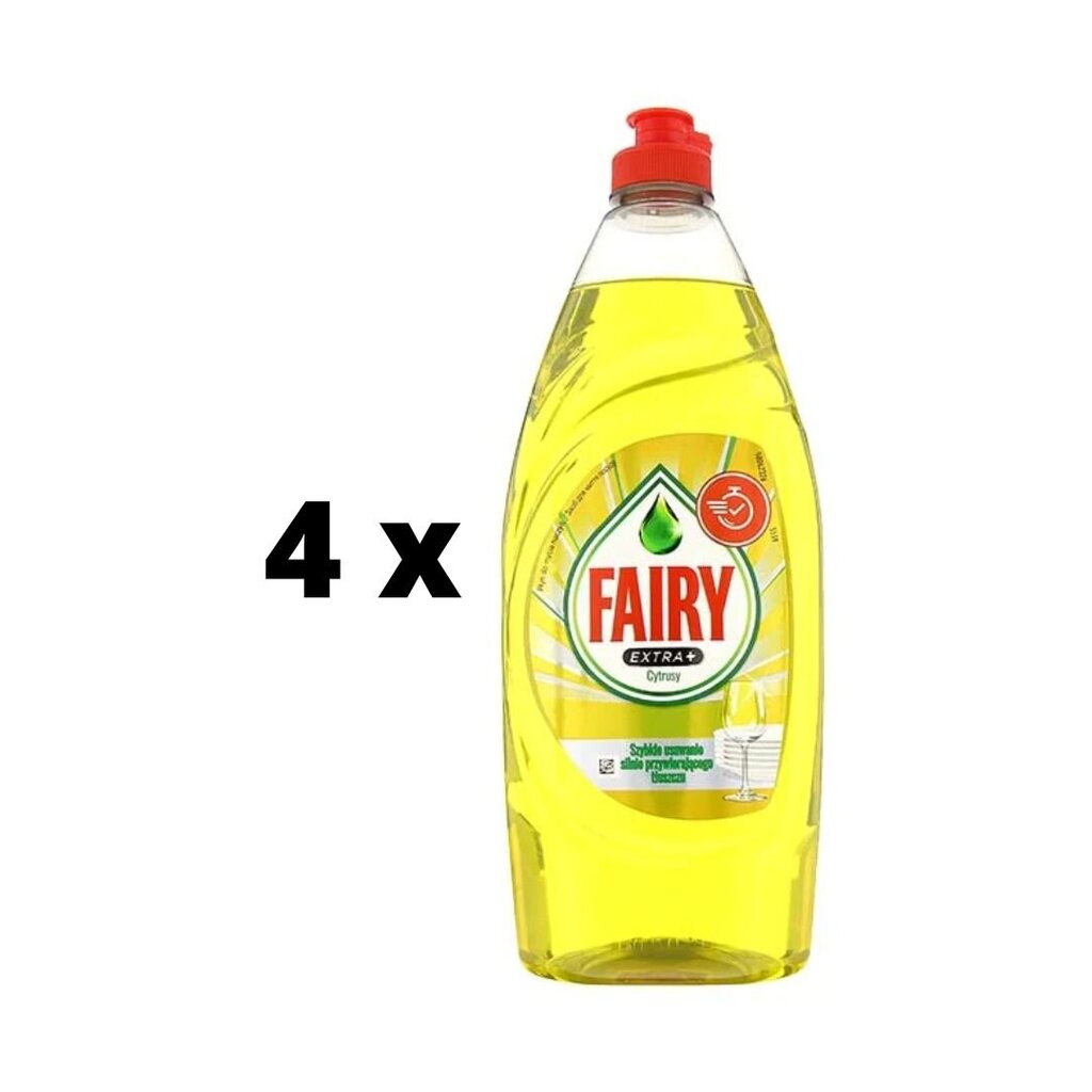 Nõudepesuvahend Fairy Citrus Supercore, 650 ml x 4 tk. pakett цена и информация | Nõudepesuvahendid | kaup24.ee