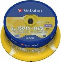 Verbatim 43489, 4,7 ГБ, DVD+RW цена и информация | USB накопители | kaup24.ee