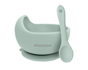Силиконовая банка с ложкой Kikkaboo Yummy Mint цена и информация | Детская посуда, контейнеры для молока и еды | kaup24.ee