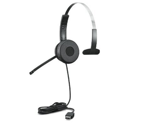 Lenovo 100 Mono Headset Wired Head-band Office/Call center USB Type-A Black hind ja info | Kõrvaklapid | kaup24.ee