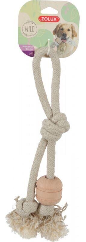 ZOLUX WILD MIX Rope toy with a handle and a wooden disc hind ja info | Mänguasjad koertele | kaup24.ee