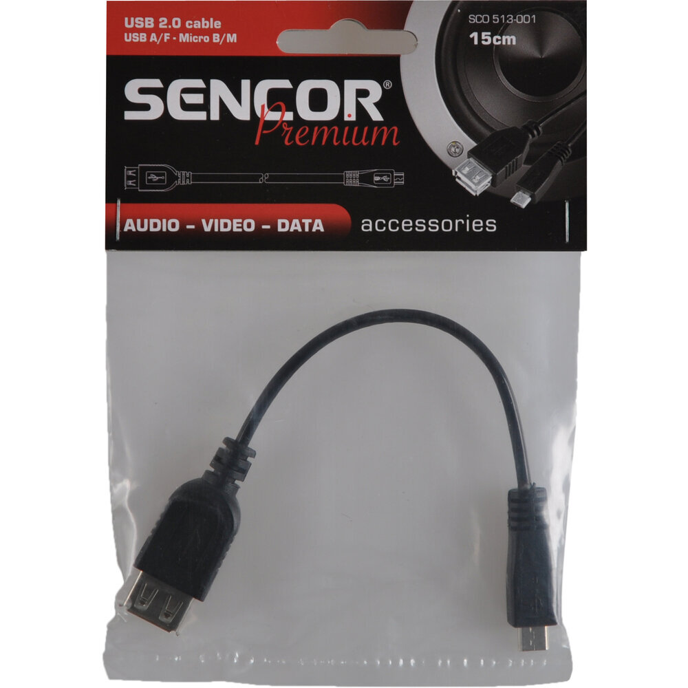 SENCOR USB 2.0 cable, A/F-Micro B/M цена и информация | USB jagajad, adapterid | kaup24.ee
