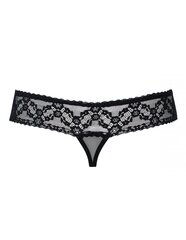 Obsessive - 837-thc-1 crotchless thong black l/xl цена и информация | Сексуальное женское белье | kaup24.ee