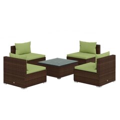 Комплект садовой мебели, 5 частей, коричневый цена и информация | Комплекты уличной мебели | kaup24.ee