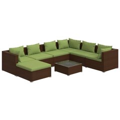 Комплект мебели с подушками, 8 частей, коричневый цена и информация | Комплекты уличной мебели | kaup24.ee
