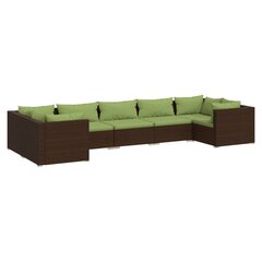 Комплект уличной мебели с подушками, 7 частей, кремовый цена и информация | Комплекты уличной мебели | kaup24.ee