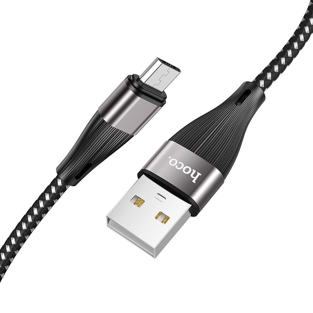 Hoco mikro-USB andmelaadimiskaabel 2,4A 1m must, X57 hind ja info | Mobiiltelefonide kaablid | kaup24.ee