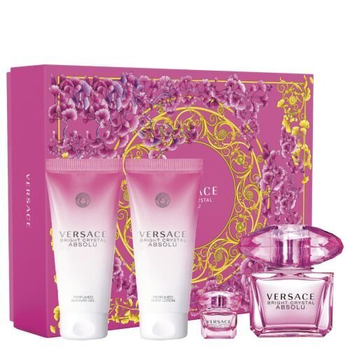 Komplekt Versace Bright Crystal Absolu naistele: parfüümvesi EDP 90 ml + 5 ml + ihupiim 100 ml + dušigeel 100 ml hind ja info | Naiste parfüümid | kaup24.ee