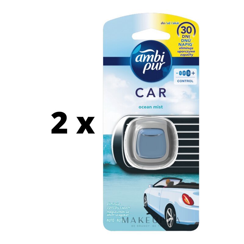 Õhuvärskendaja autodele Ambi Pur Car Ocean Mist, 2 ml x 2 tk цена и информация | Autolõhnastajad | kaup24.ee