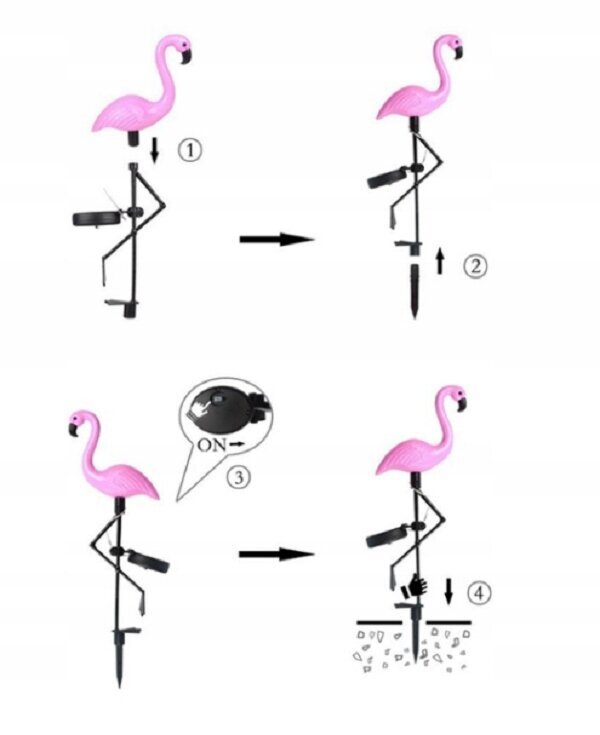 Aia päikeselamp - flamingo цена и информация | Aia- ja õuevalgustid | kaup24.ee