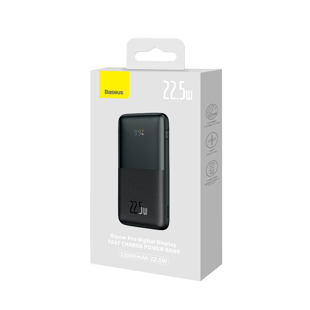 Akupank Baseus Bipow Pro, 10000mAh, 22.5W + USB, 3A hind ja info | Akupangad | kaup24.ee