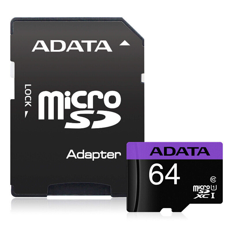 Mälukaart ADATA, AUSDX64GUICL10-PA1, 64 GB hind ja info | Fotoaparaatide mälukaardid | kaup24.ee